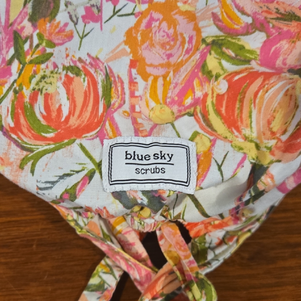 Blue Sky Pixie Hat with Floral Design